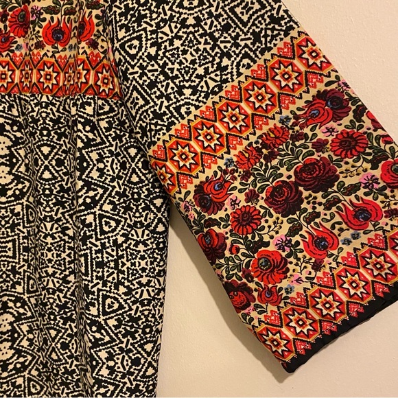 Women’s Size S Boho Peasant Blouse India Mixed Pattern 3/4 Sleeve - Picture 5 of 10
